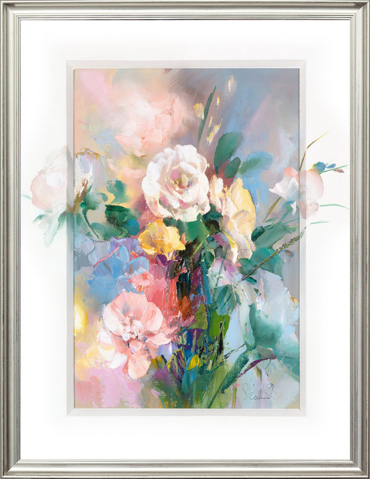 фото Картина на холсте, розы, 80х60 см., willem haenraets. оформлена в багет, арт. хв-х73 русская коллекция