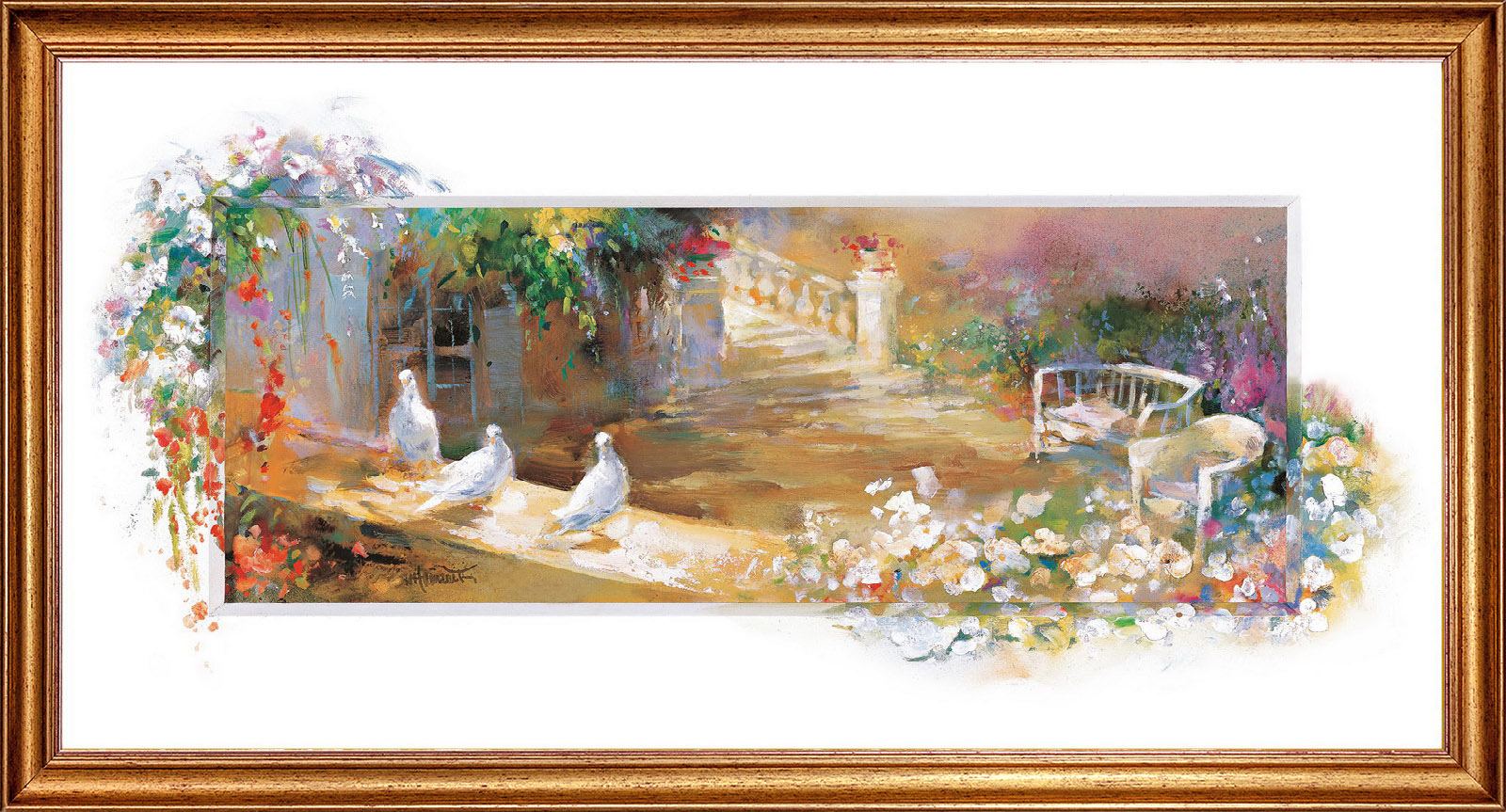 фото Картина на холсте, тихий дворик, 100х50 см., willem haenraets. арт. хв-х83 русская коллекция