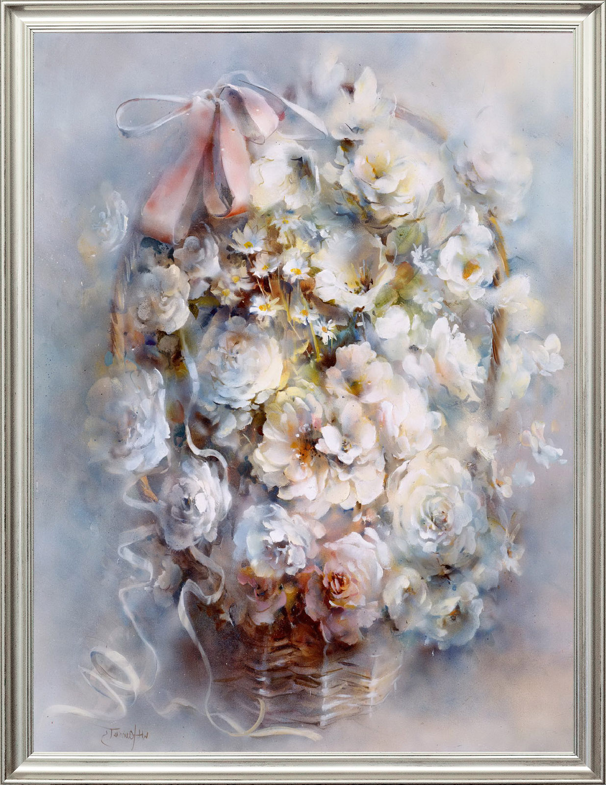 фото Картина на холсте, "корзина цветов", 80х60 см., willem haenraets. арт. хв-х97 русская коллекция
