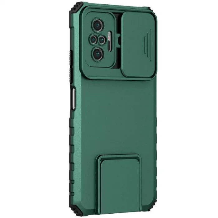 

Противоударный чехол-подставка Epik CamShield Holder для Xiaomi Redmi Note 10 Pro, Зеленый, CamShield Holder