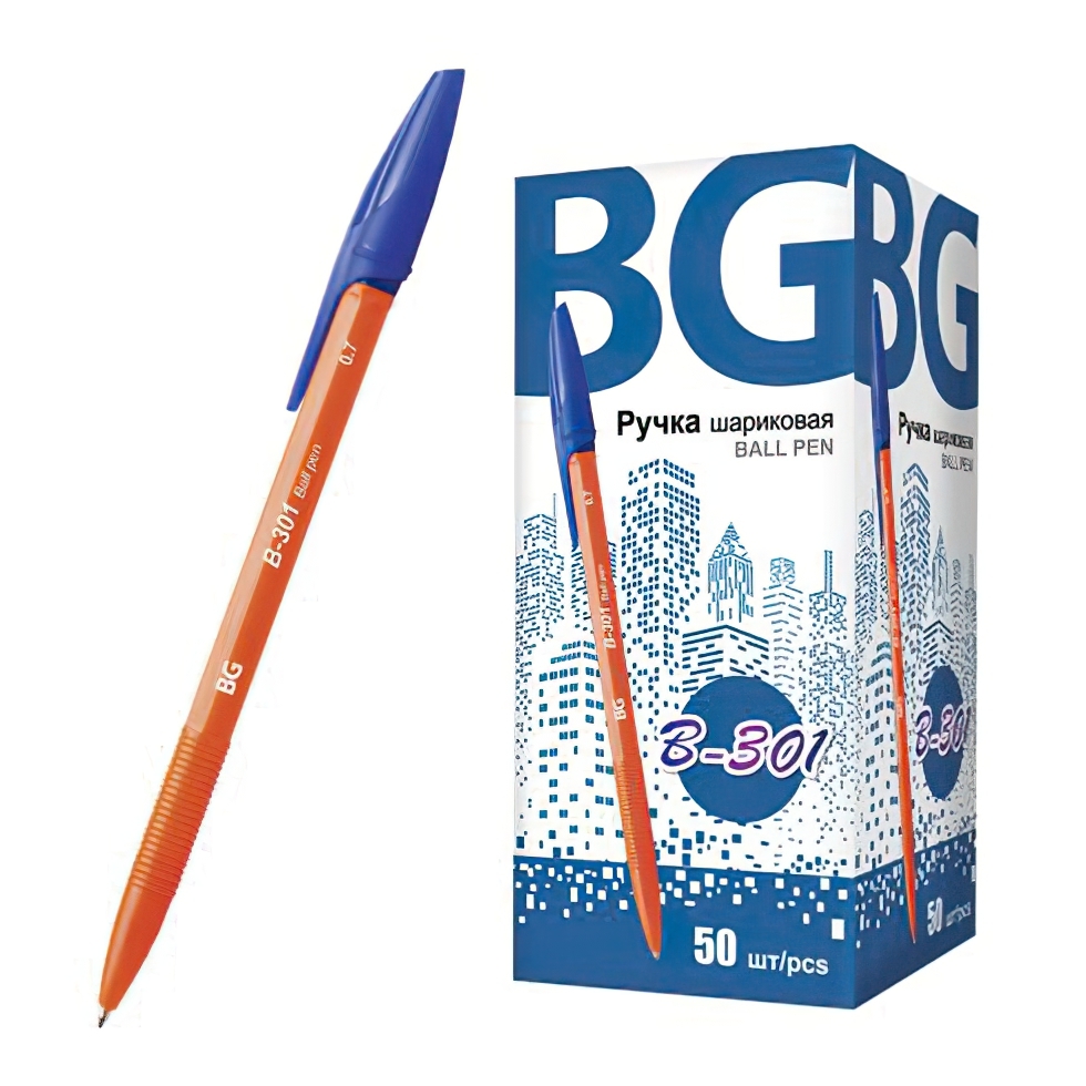 

Ручка шариковая BG B-301 orange, синяя, 0,7 мм, 1 шт.