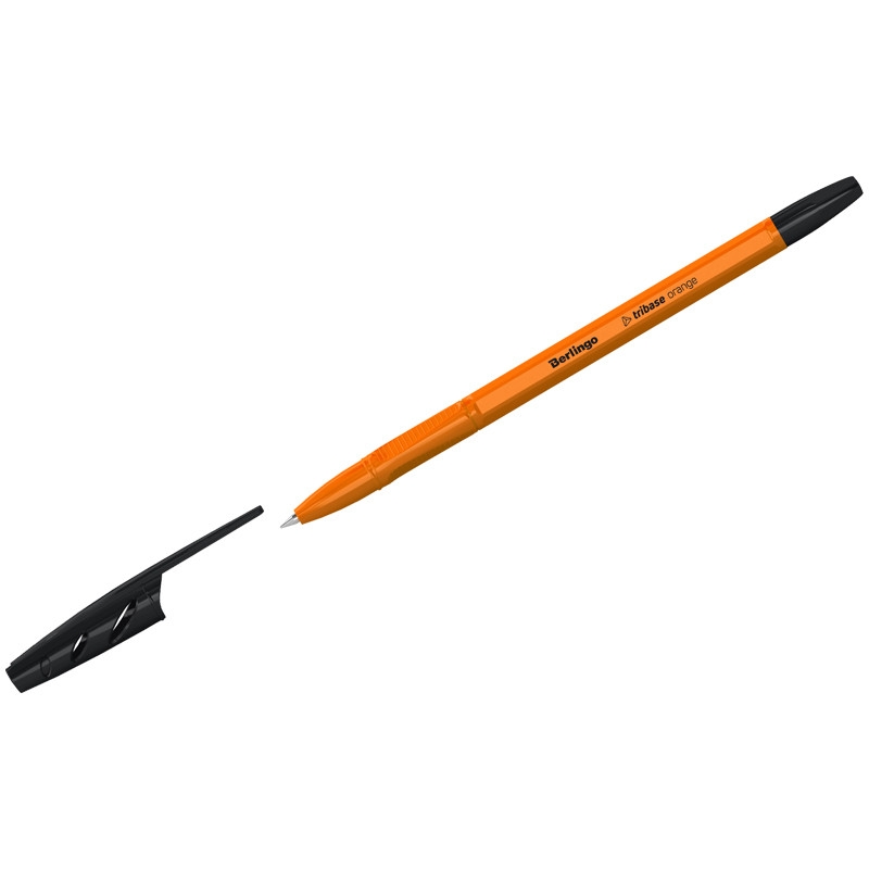 Ручка шариковая Berlingo Tribase Orange CBp_70911, черная, 0,7 мм, 1 шт.