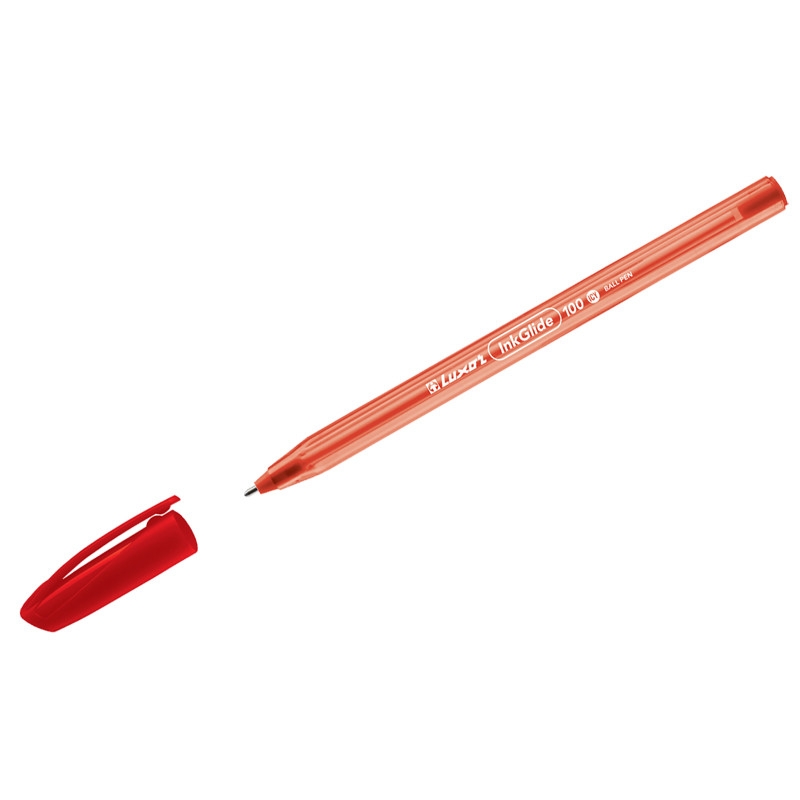 Ручка шариковая Luxor InkGlide 100 Icy 16703/12 Bx, красная, 0,7 мм, 1 шт.