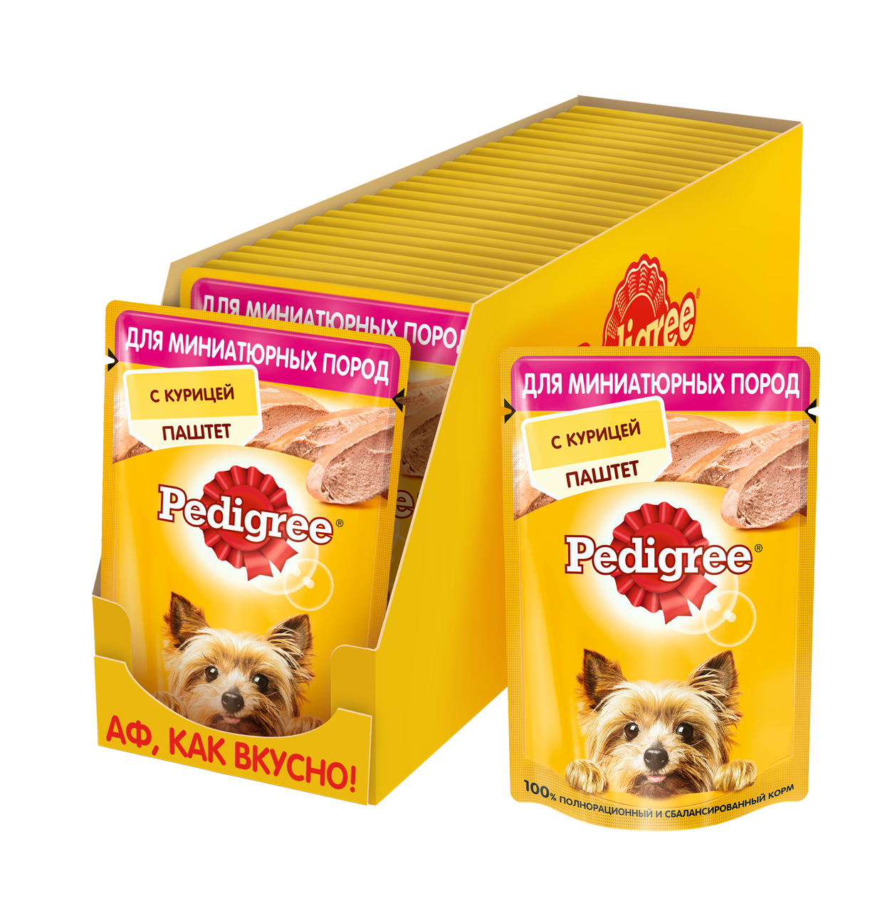 фото Влажный корм для собак pedigree, паштет, курица, 24шт, 80г