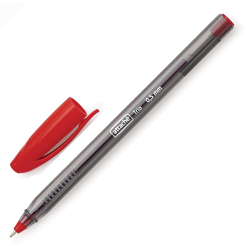 Ручка шариковая Attache Trio 722457, красная, 0,7 мм, 1 шт.