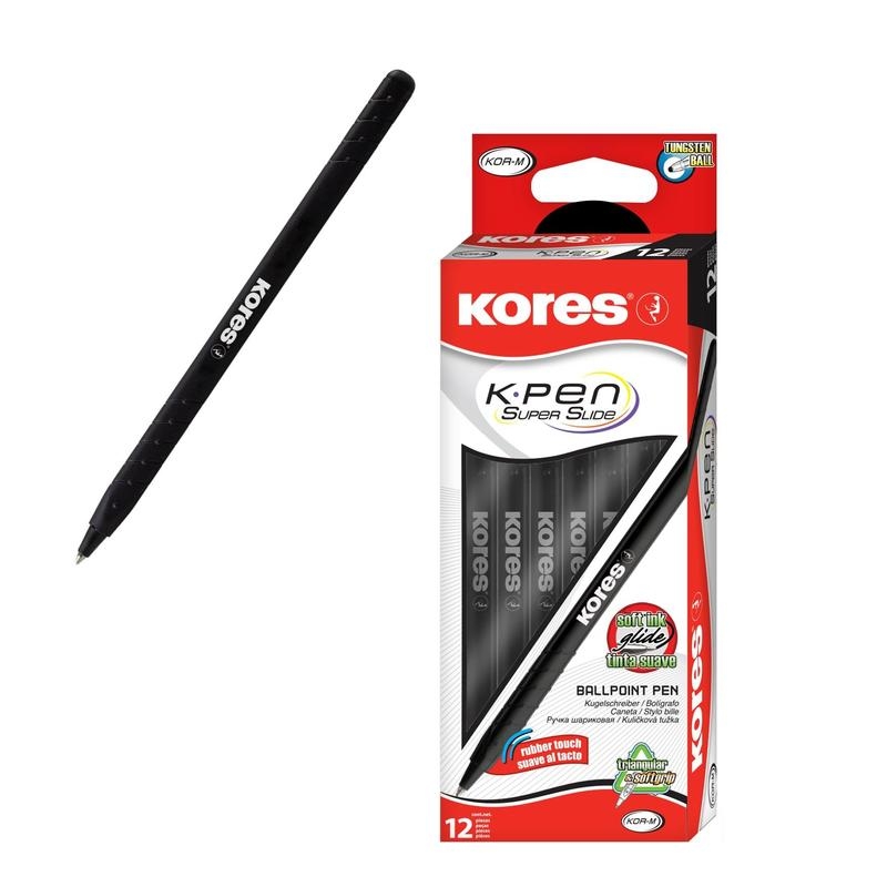 Ручка шариковая Kores Kor-M Super Slide 1013669, черная, 0,5 мм, 1 шт.