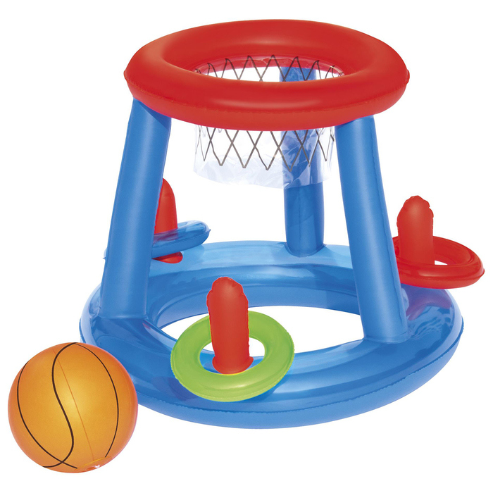 фото Набор для игр на воде bestway баскетбол: корзина, мяч, 3 кольца, от 3 лет