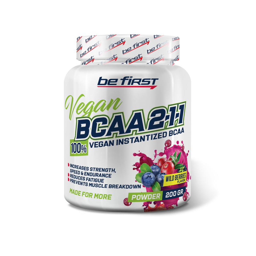 Be First Vegan Instantized Powder 2:1:1 BCAA 200 г, цитрусовый микс