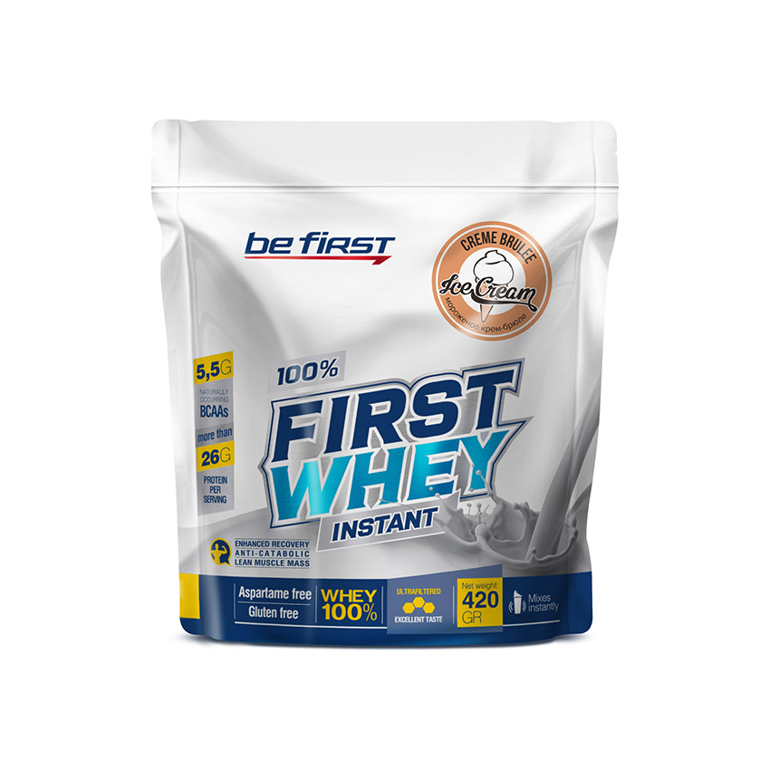 фото Протеин be first whey instant, 420 г, creme brulee ice-cream