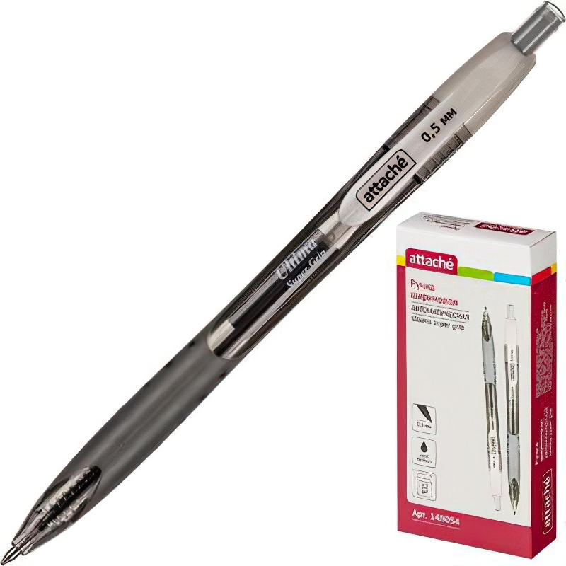 

Ручка шариковая Attache Ultima Supergrip, черная, 1 мм, 1 шт.