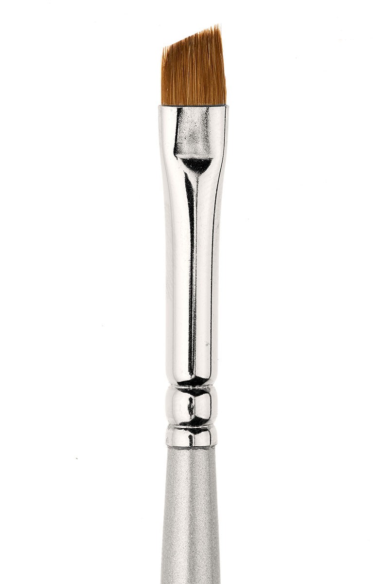 Кисть скошенная с серебр.ручкой №8/Professional Angular Brush 8 (Цв: n/a)/Kryolan/3808 runail кисть для бровей скошенная angular brow