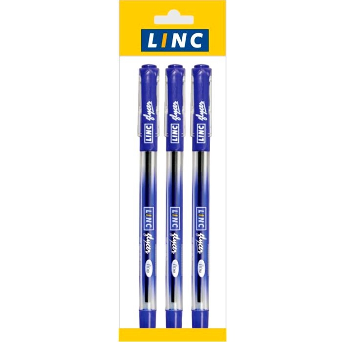 Набор ручек шариковых Linc Glycer 1300RF/blue/3, синяя, 0,7 мм, 3 шт.