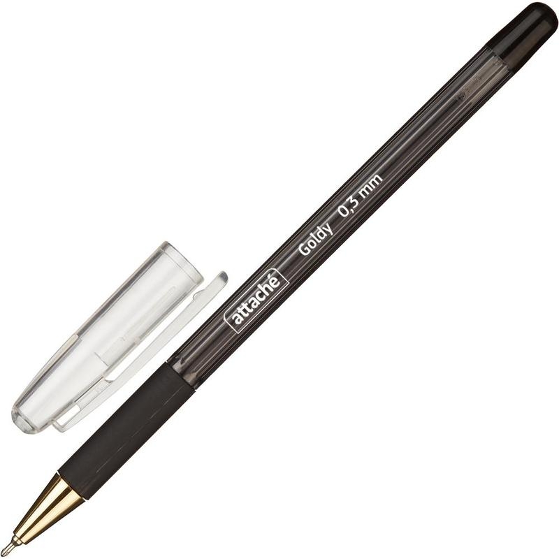 

Ручка шариковая Attache Goldy 977960, черная, 0,3 мм, 1 шт.