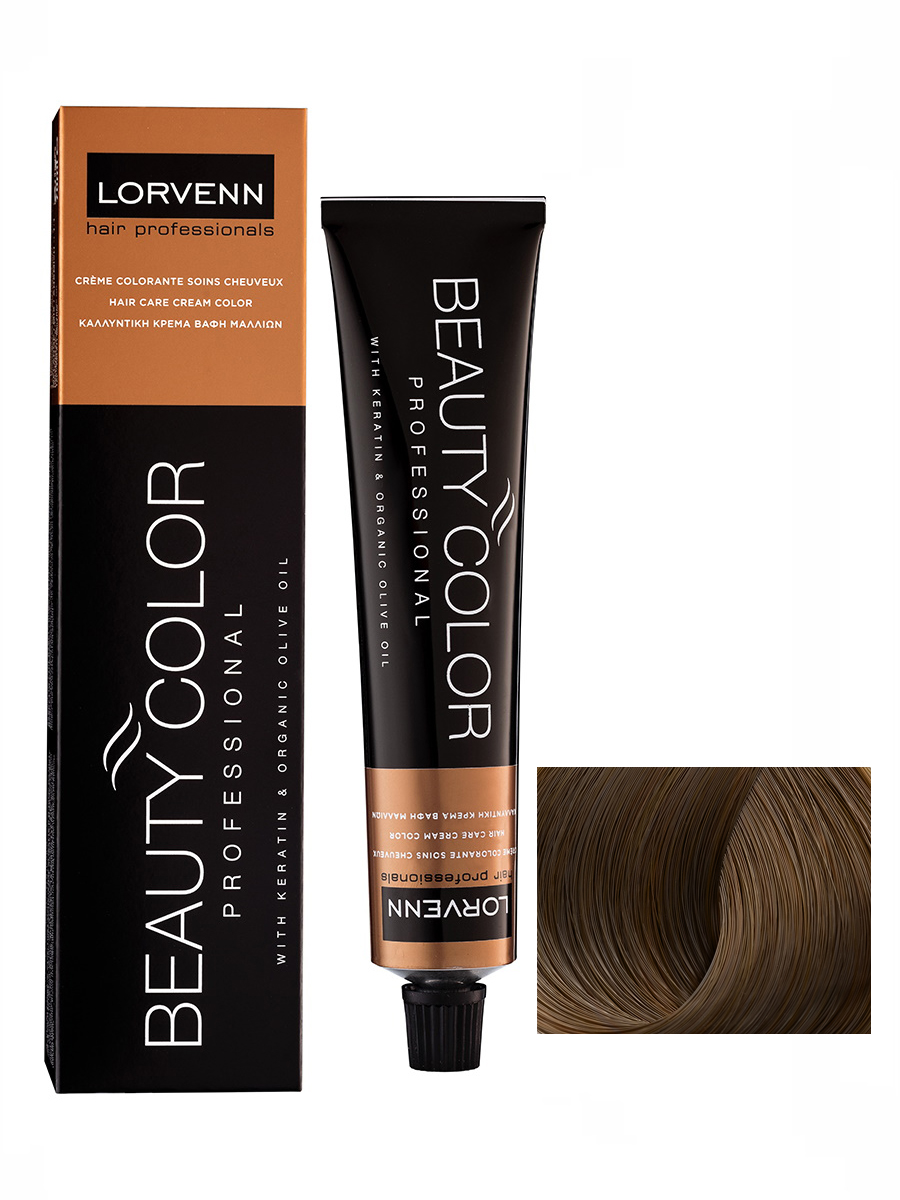 фото Крем-краска lorvenn hair professionals beauty color для окрашивания 7.0 русый 70 мл