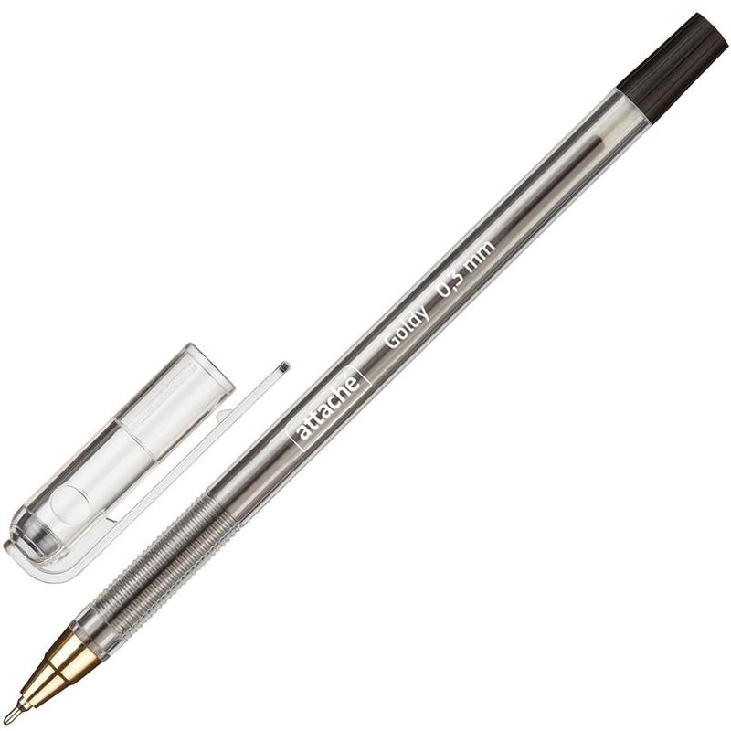 

Ручка шариковая Attache Goldy 977958, черная, 0,3 мм, 1 шт.