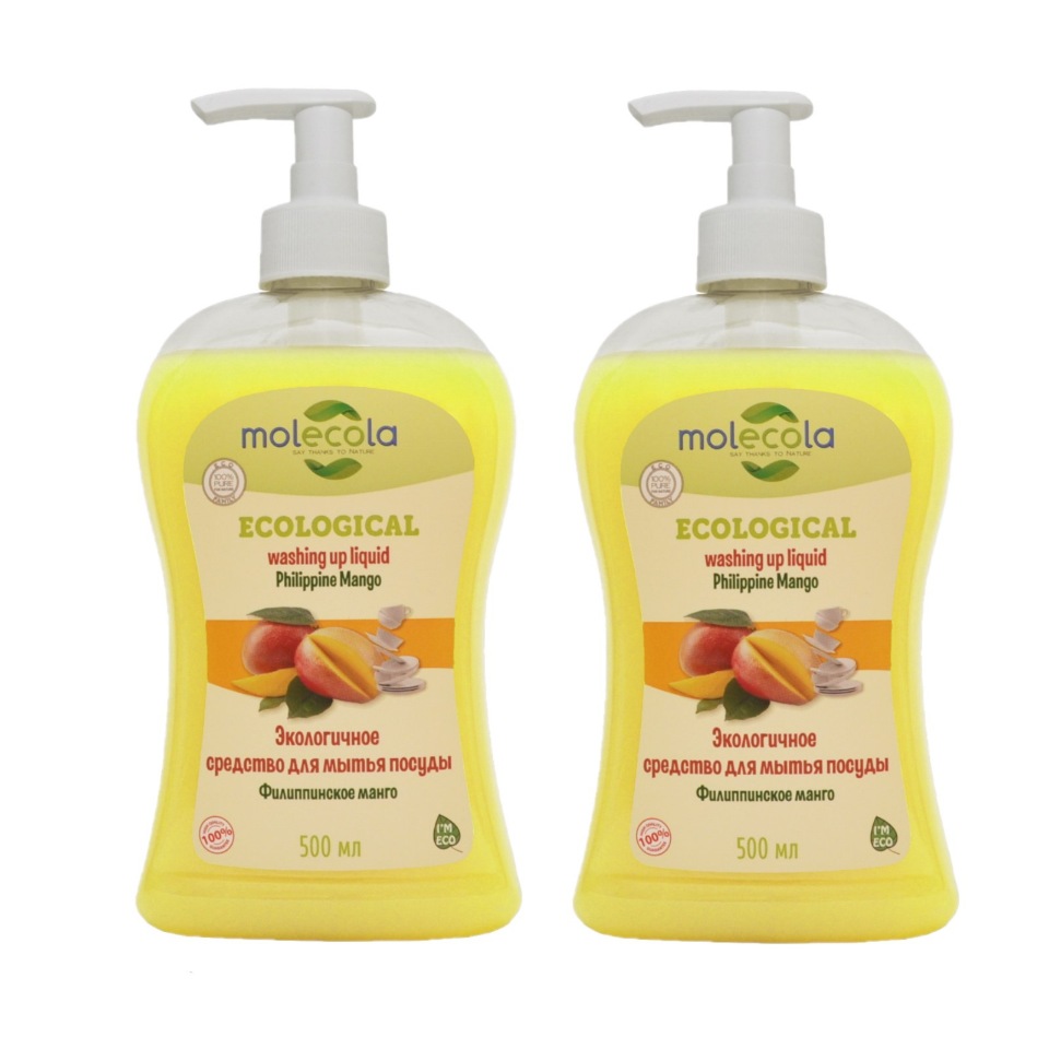 

Экологичное средство для мытья посуды MOLECOLA Филиппинское манго 500мл - 2 шт