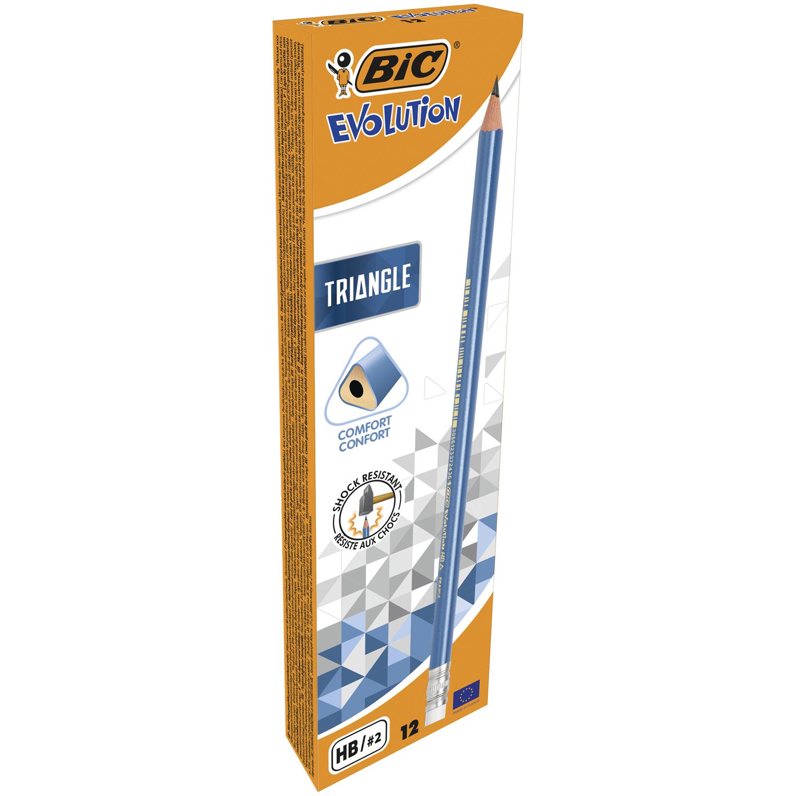 

Карандаш чернографитовый BIC Evolution Triangle с ластиком Коробка x12