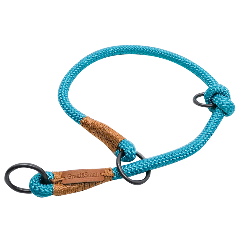 Ошейник для собак GREAT&SMALL Rope 9х450мм голубой