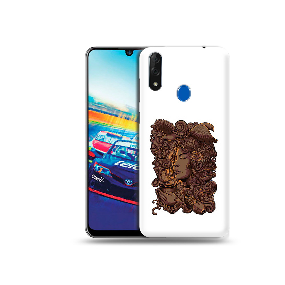 

Чехол MyPads Tocco для ZTE Blade V10 девушка с длинными волосами абстракция, Прозрачный, Tocco