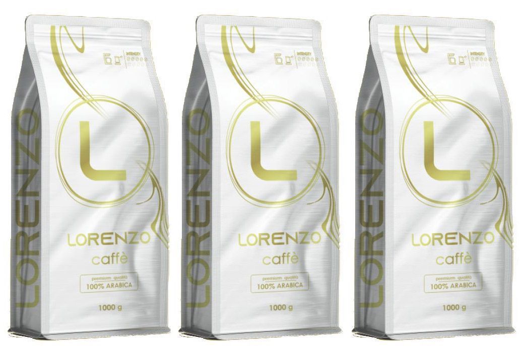 Кофе в зернах Lorenzo Caffe 100% Premium Arabica 1 кг х 3 шт