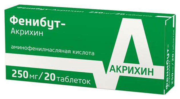 Купить Фенибут-Акрихин таблетки 250 мг 20 шт., Акрихин АО