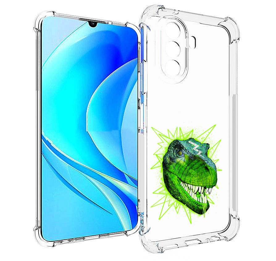 Чехол MyPads зеленый динозавр для Huawei Nova Y70 / Nova Y70 Plus (MGA-LX9N)