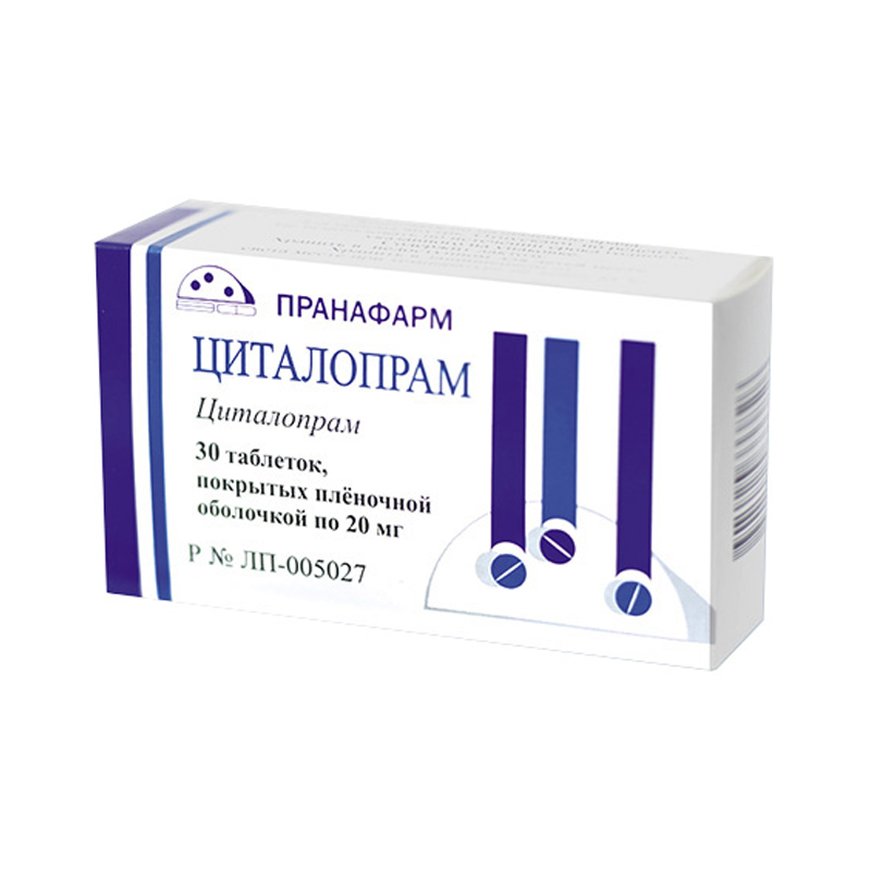 Купить Циталопрам таблетки 20 мг 30 шт., Пранафарм