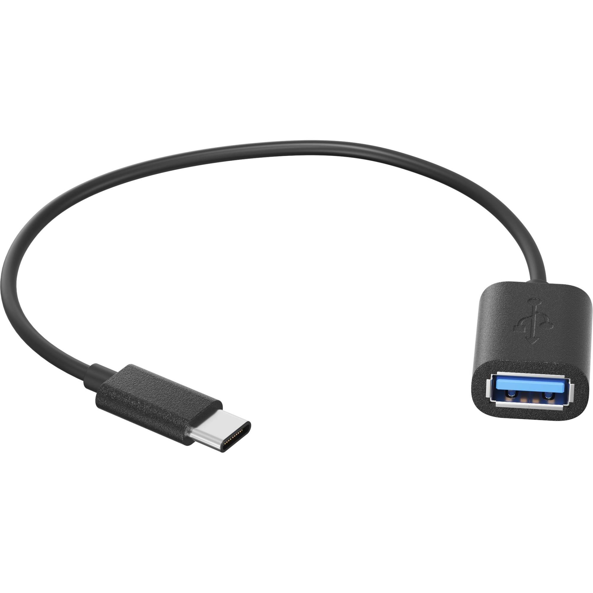 Переходник GSMIN A80 USB 2.0 OTG - USB Type-C (15 см) (Черный)