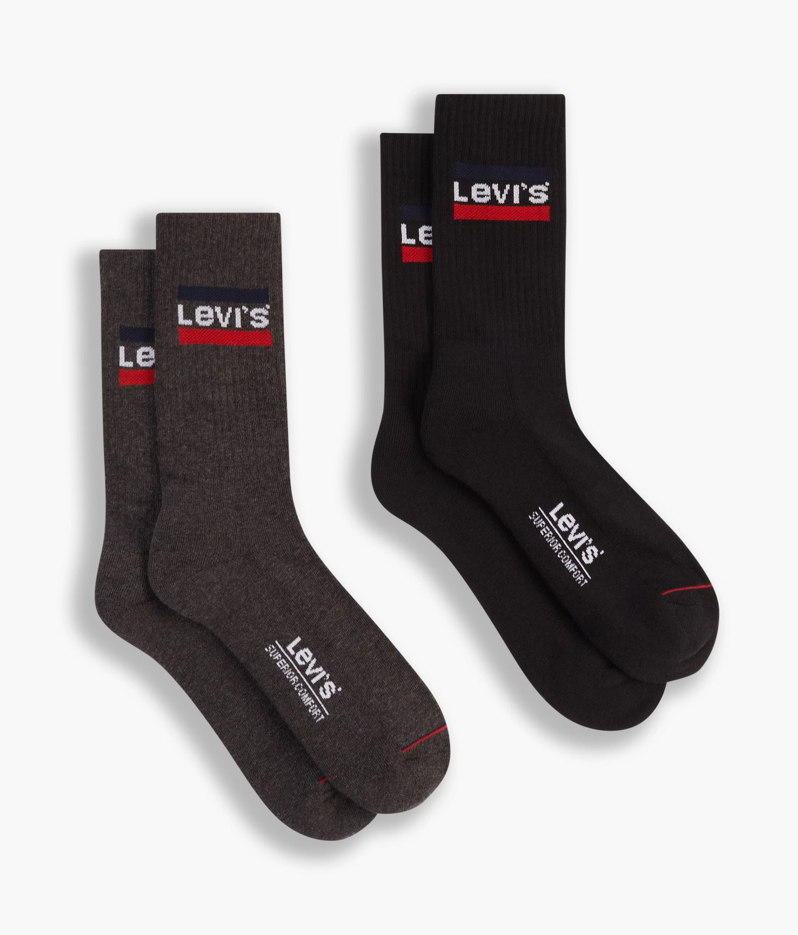 

Комплект носков мужских Levi's 37157-0153 серых 43, 37157-0153