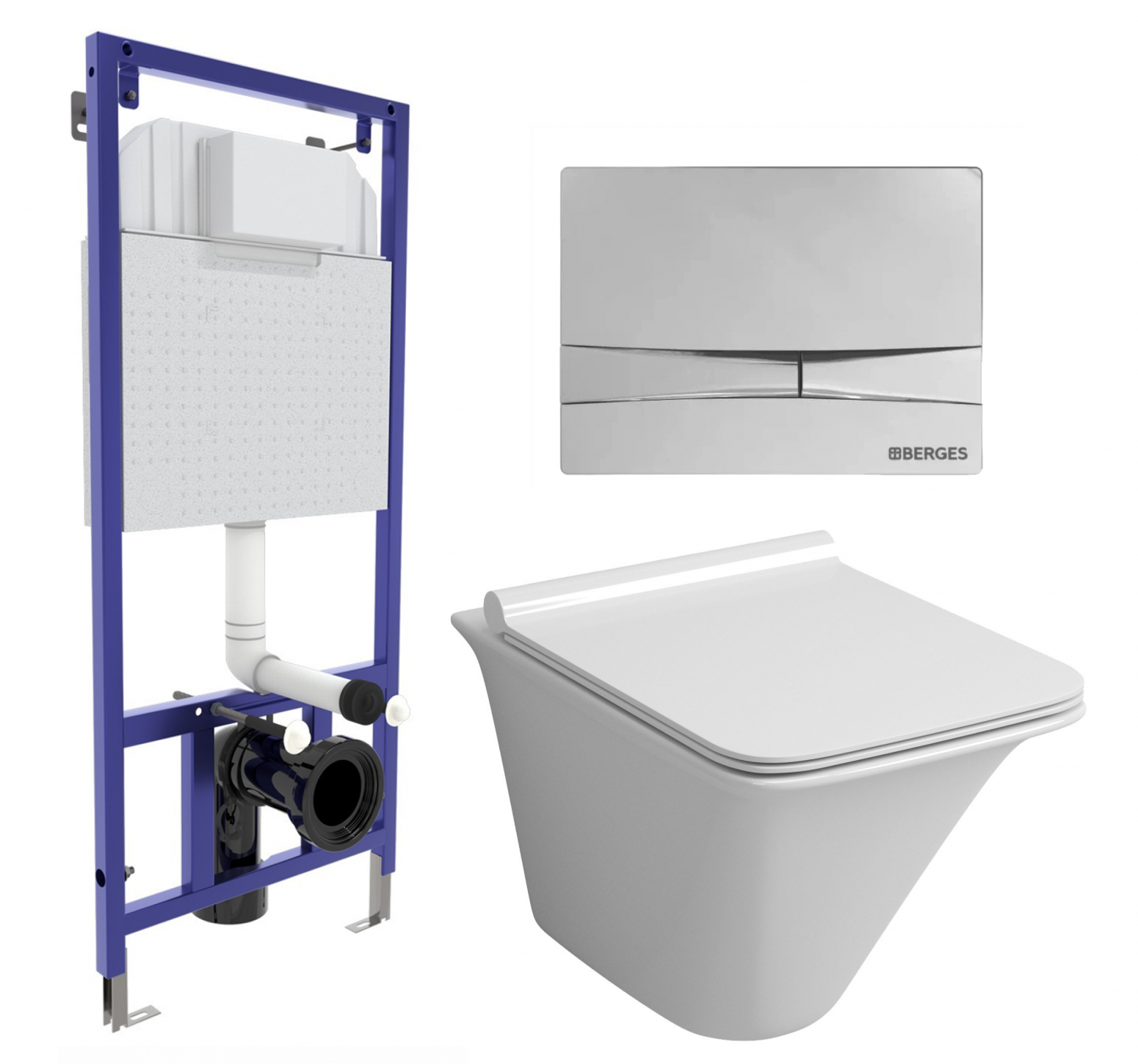 

Комплект: инсталляция Berges Wasserhaus Novum + унитаз Grossman GR-4413S + кнопка хром