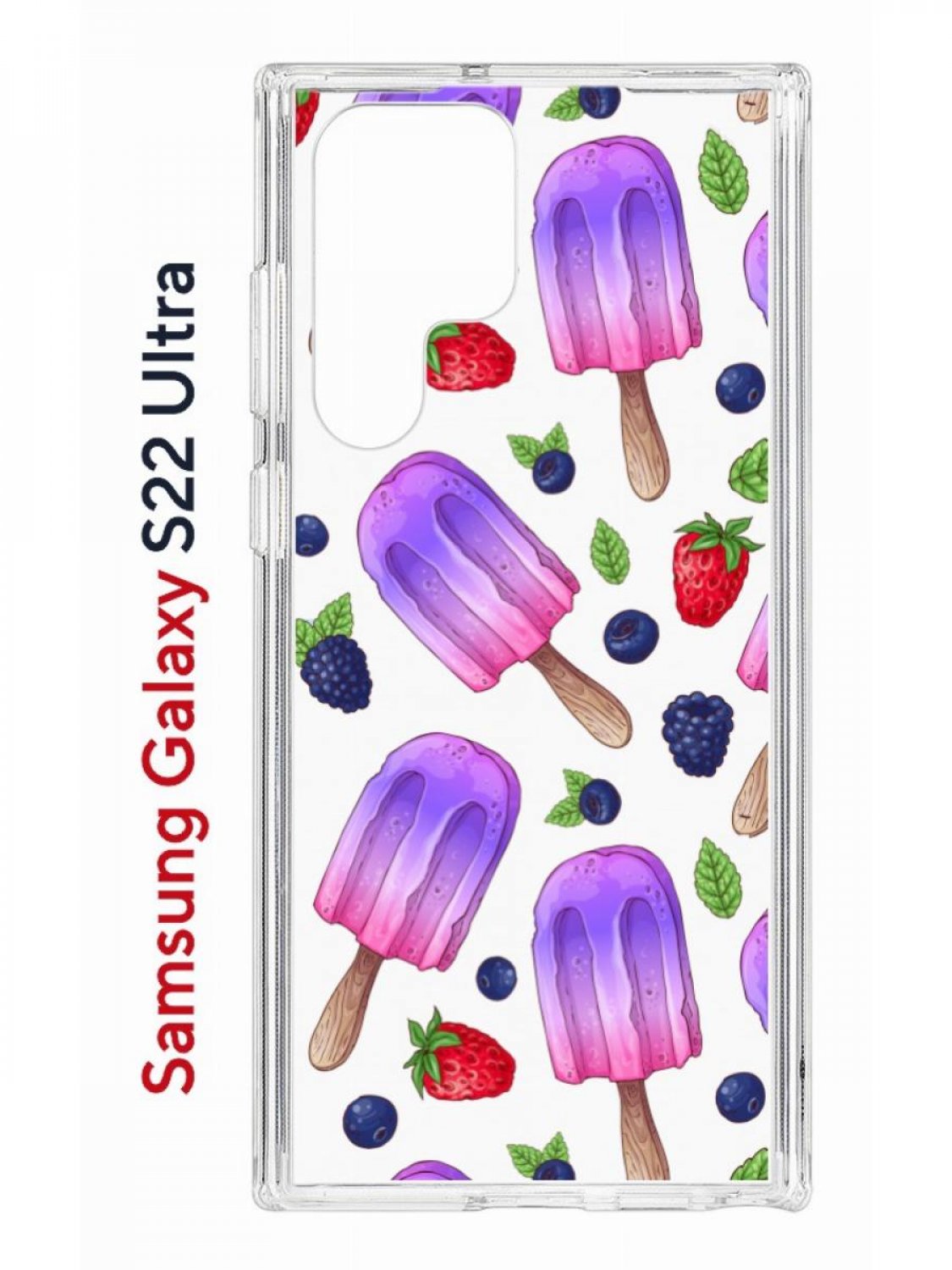 фото Чехол на samsung galaxy s22 ultra kruche print ice cream,противоударный бампер с принтом кruче