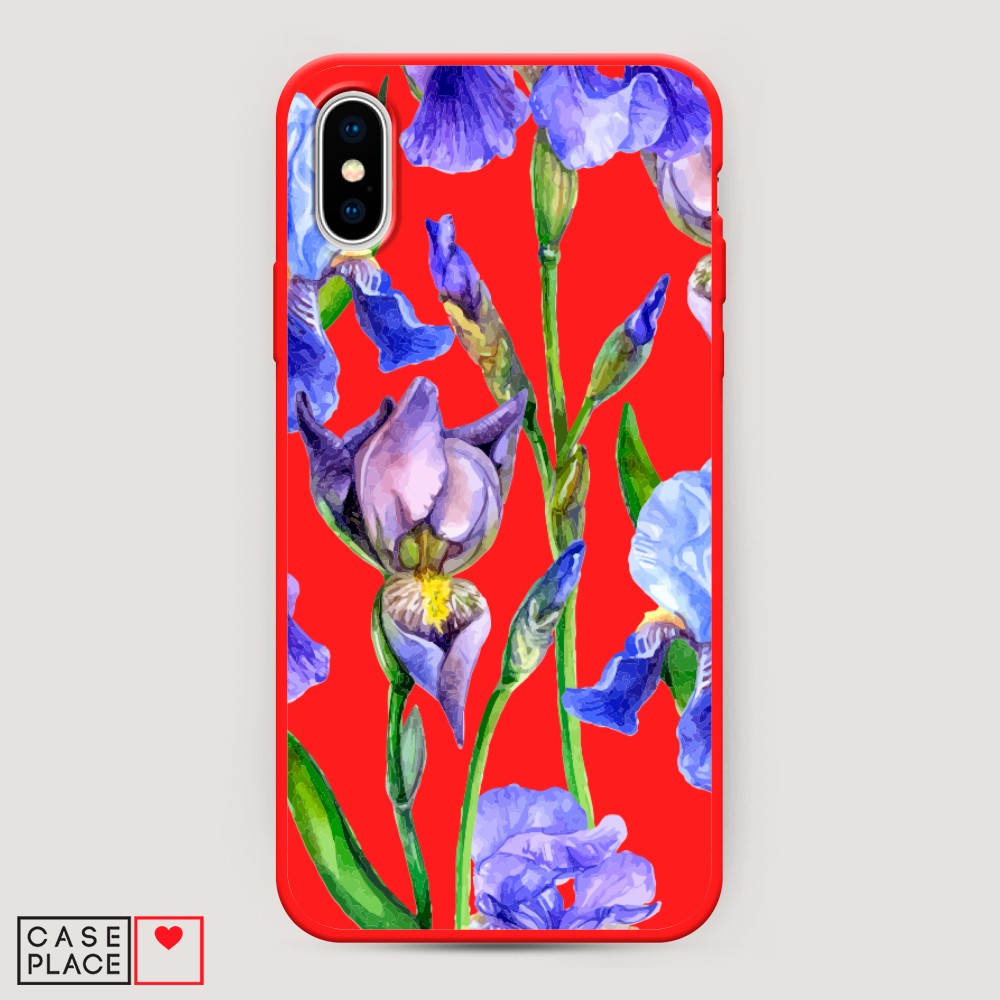 

Чехол Awog на Apple iPhone XS Max (10S Max) / Айфон XS Max (10S Max) "Синие ирисы", Разноцветный, 11953-1