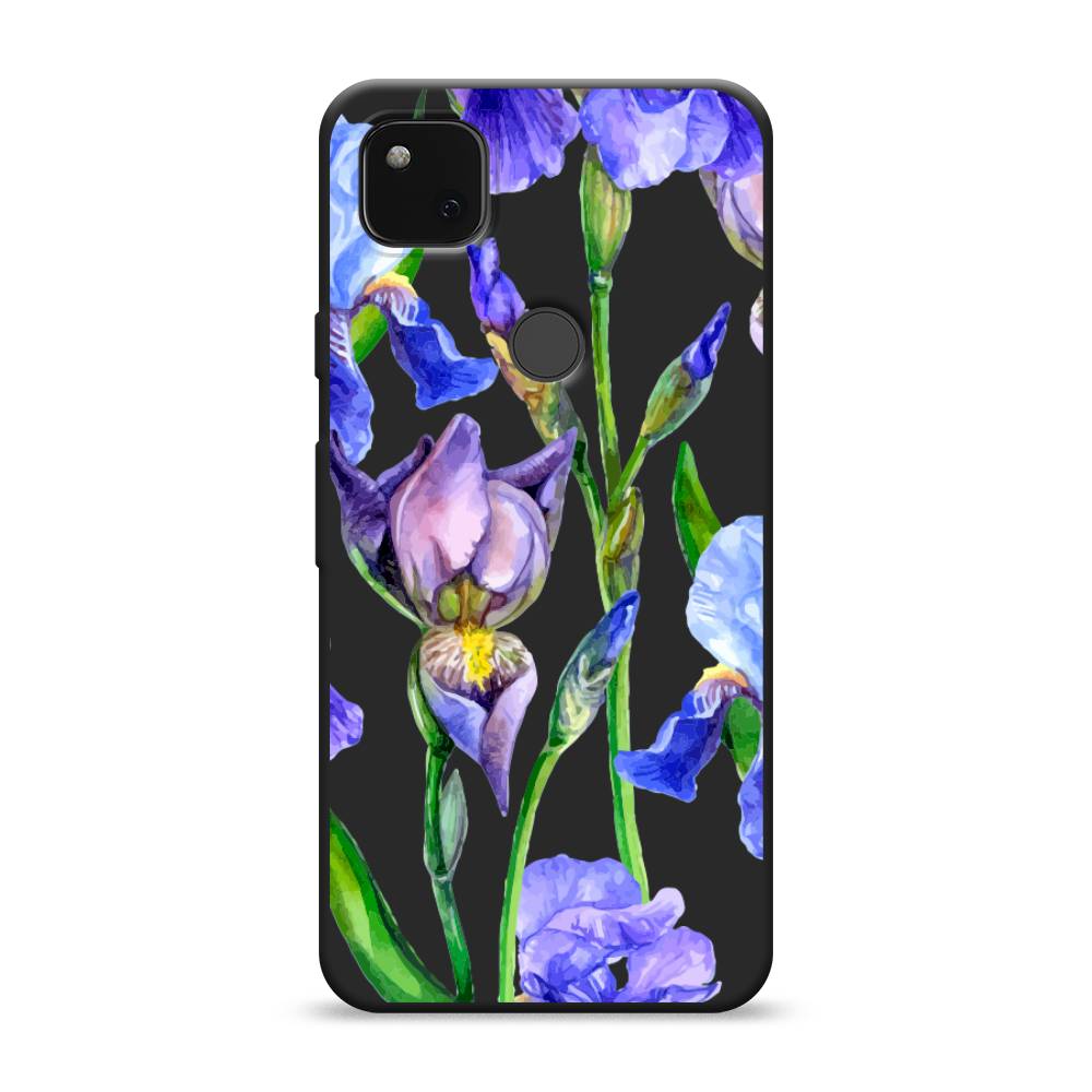 

Матовый силиконовый чехол "Синие ирисы" на Google Pixel 4A