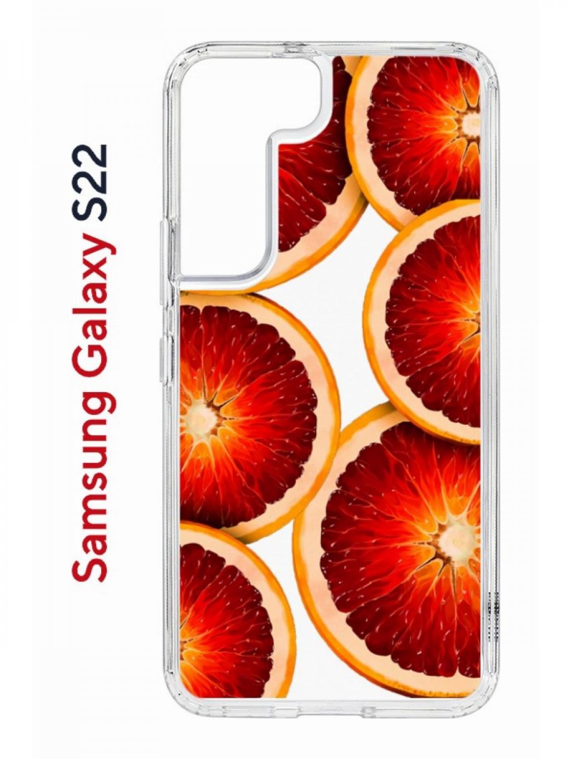 фото Чехол на samsung s22 с принтом kruche print orange,противоударный бампер,с защитой камеры кruче