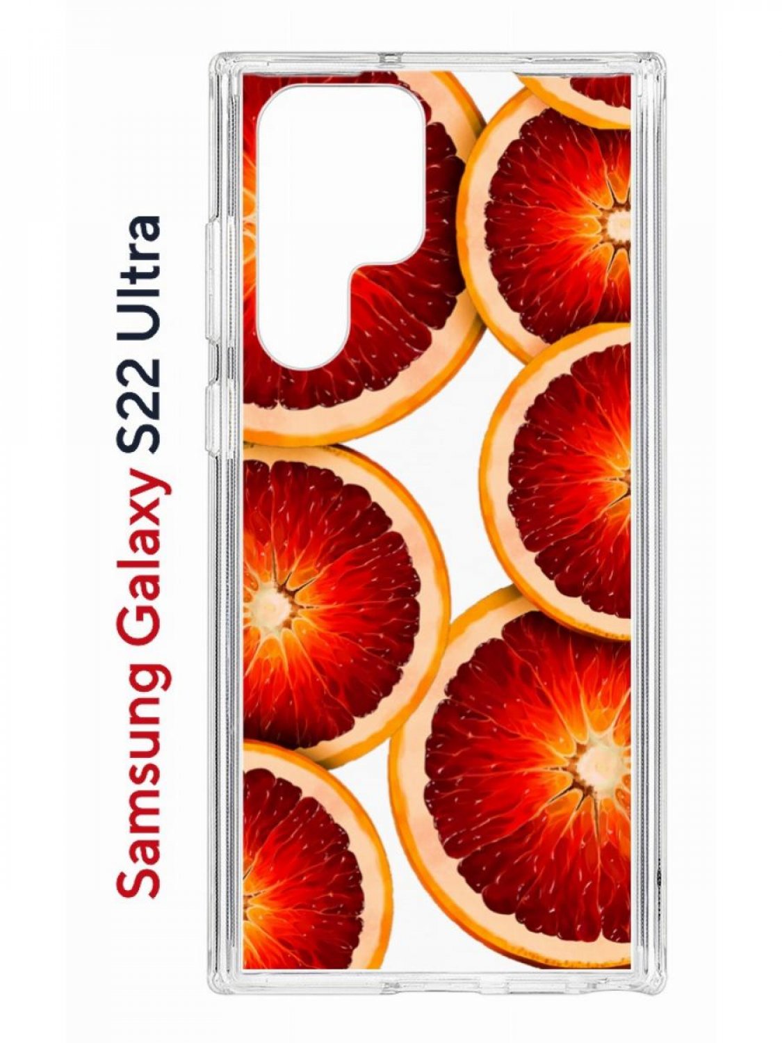 фото Чехол на samsung galaxy s22 ultra kruche print orange,противоударный бампер с принтом кruче