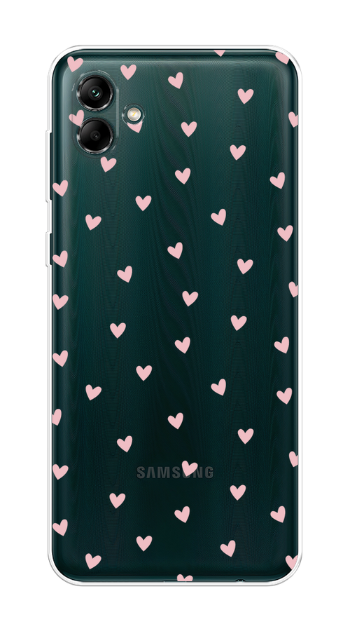 

Чехол на Samsung Galaxy A04 "Розовые сердечки паттерн", Розовый;прозрачный, 2107050-1