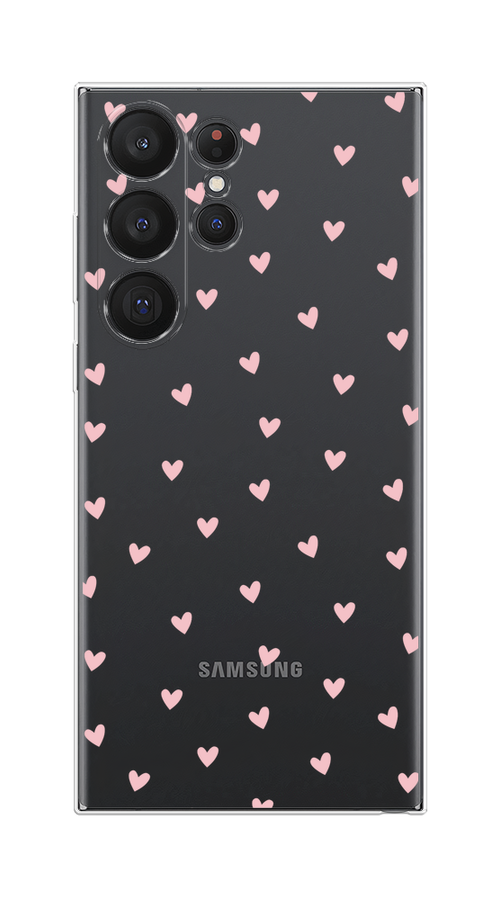 

Чехол на Samsung Galaxy S23 Ultra 5G "Розовые сердечки паттерн", Розовый;прозрачный, 2107550-1