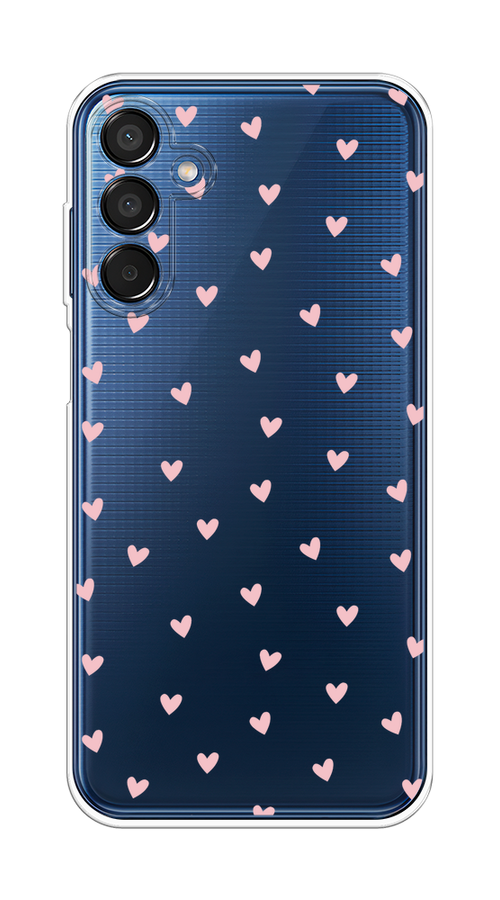 

Чехол на Samsung Galaxy M15 5G "Розовые сердечки паттерн", Розовый;прозрачный, 2109550-1