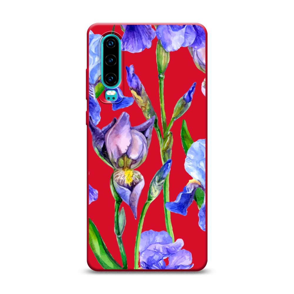 

Чехол Awog на Huawei P30 "Синие ирисы", Разноцветный, 68553-1