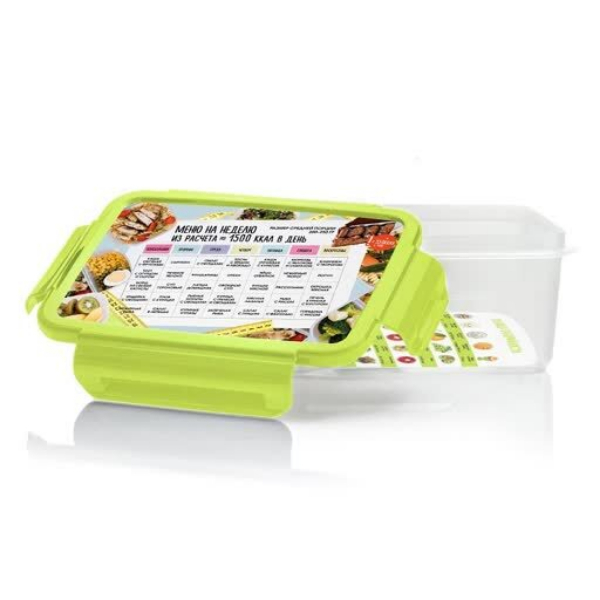 

Контейнер 0,75л. Прямоугольный "FIT BOX" герметичный, Зеленый