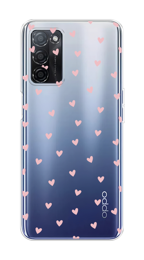 

Чехол на Oppo A55s 5G "Розовые сердечки паттерн", Розовый;прозрачный, 2510150-1