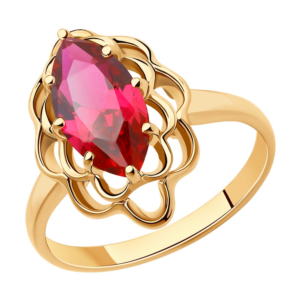 

Кольцо из красного золота с корундом р.19 Diamant 51-310-00760-2, 51-310-00760-2