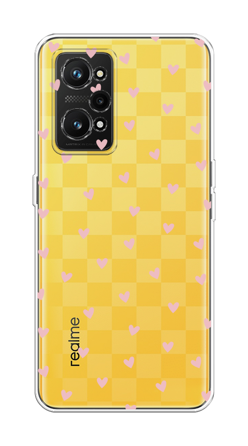 

Чехол на Realme GT Neo 3T "Розовые сердечки паттерн", Розовый;прозрачный, 2510750-1