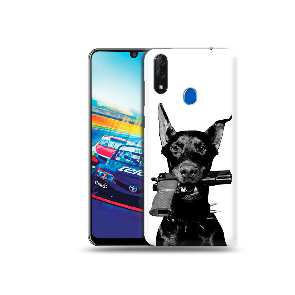 

Чехол MyPads Tocco для ZTE Blade V10 доберман с пистолетом (PT136503.455.331), Прозрачный, Tocco