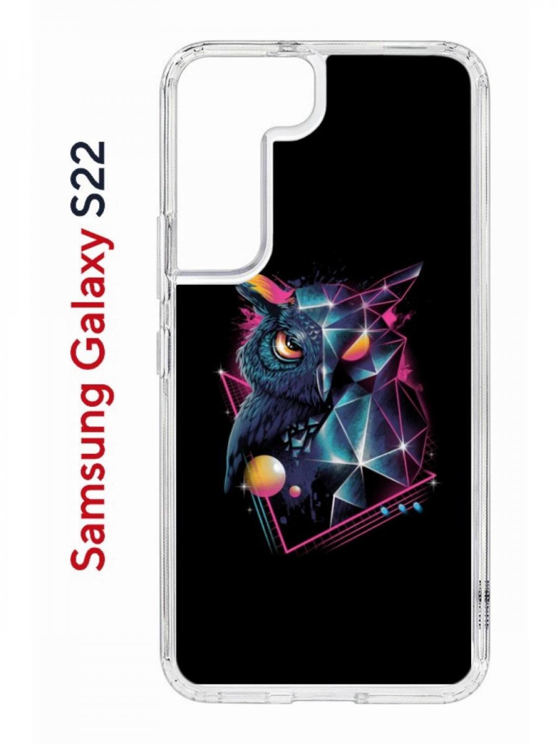 фото Чехол на samsung s22 kruche print retro owl,противоударный бампер,с защитой камеры кruче