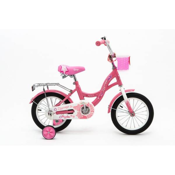 Велосипед Zigzag girl 12 розовый с ручкой