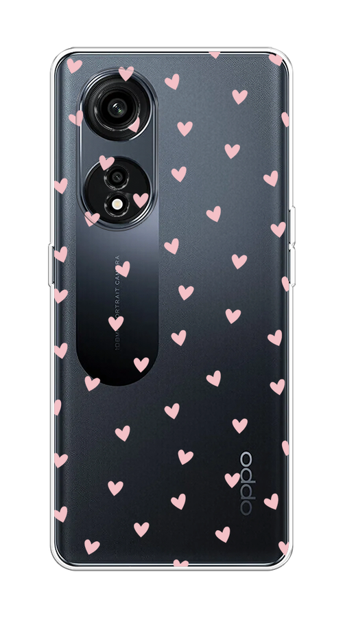 

Чехол на Oppo A1 Pro "Розовые сердечки паттерн", Розовый;прозрачный, 2512250-1