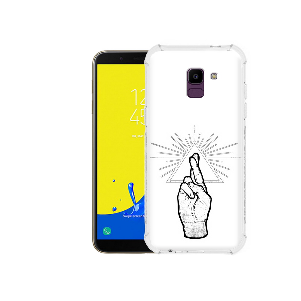 

Чехол MyPads Tocco для Samsung Galaxy J6 (2018) черно белая рука, Прозрачный, Tocco