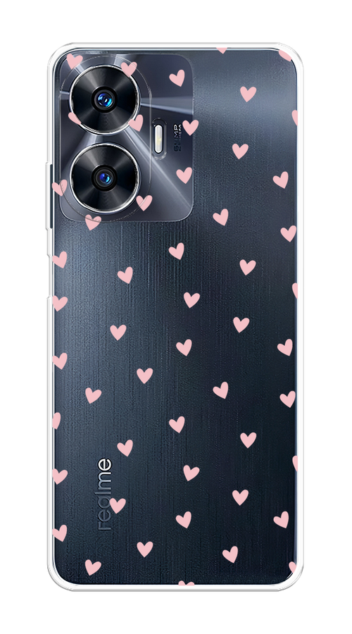

Чехол на Realme C55 "Розовые сердечки паттерн", Розовый;прозрачный, 2513850-1