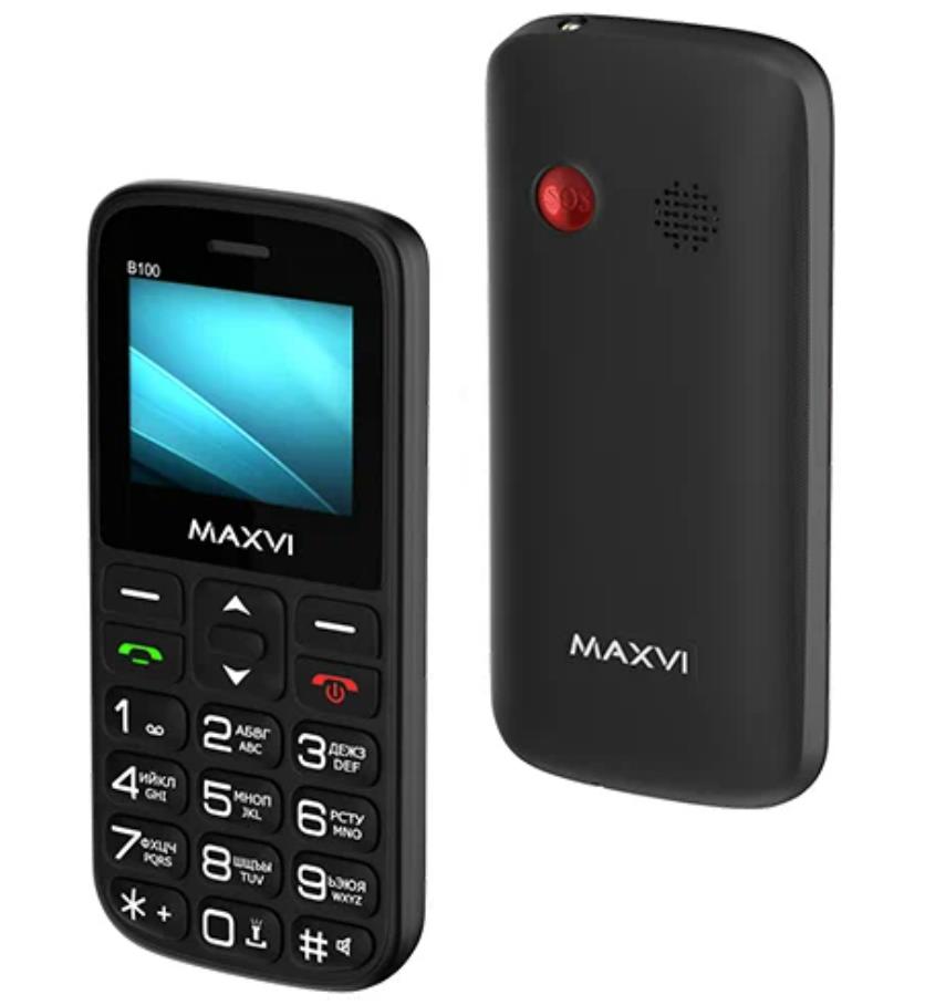 

Сотовый телефон Maxvi B100 черный, B100